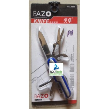 Bazo Multi Knife, Swiss Army Knife - Blue Color With Key Chain, 55% Discounted Rate, MRP-Rs.619/- SEEN ON TV Rs.899/-